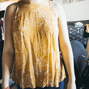 yellow patterned tank top